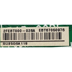 MAIN PARA SMART TV LG 4K RESOLUCION (3840 X2160) / NUMERO DE PARTE EBT67050976 / EAX69763504 / 2FEBT000-0288A / RU25G6A11S / PANEL HC550EQH-ABGA1-2144 / DISPLAY HV550QUB-E1D / MODELO 55QNED8QGA